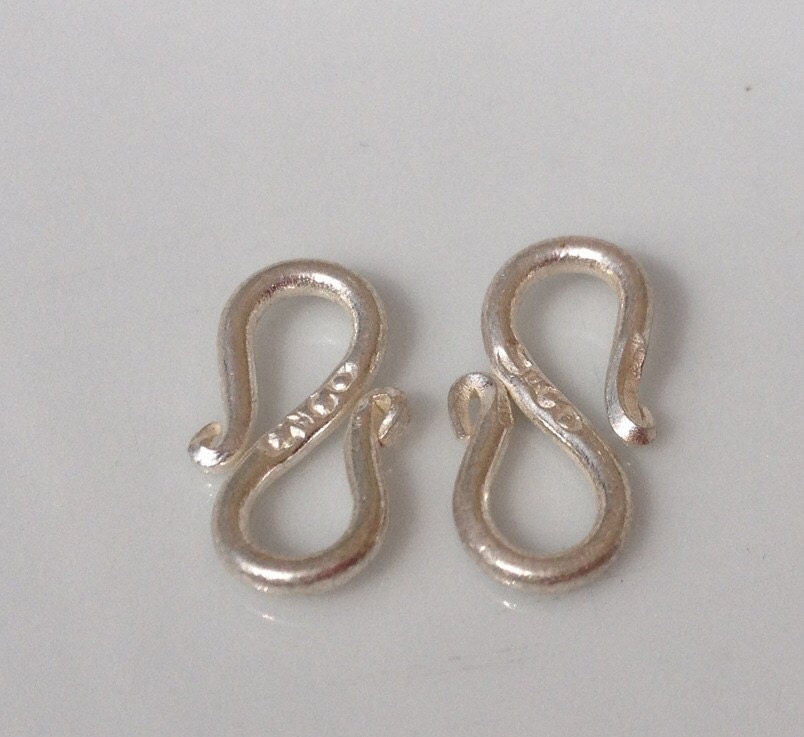 Sterling Silver S Hooks-Necklace End 2 PICES handmade s