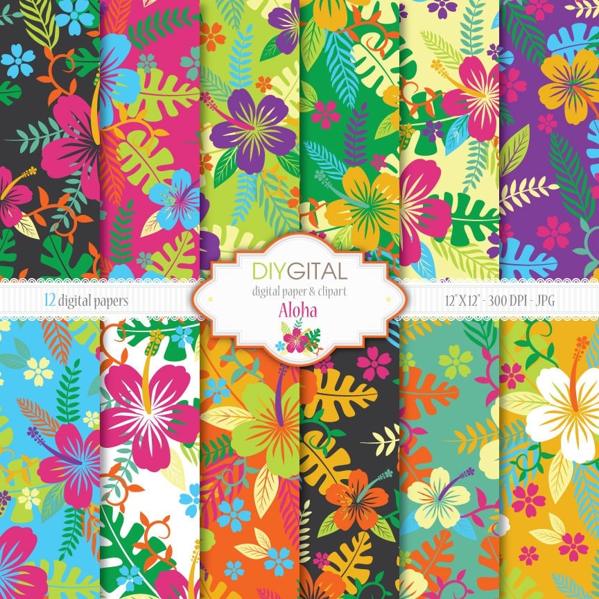 aloha-hawaiian-style-digital-paper-set-with-hibiscus