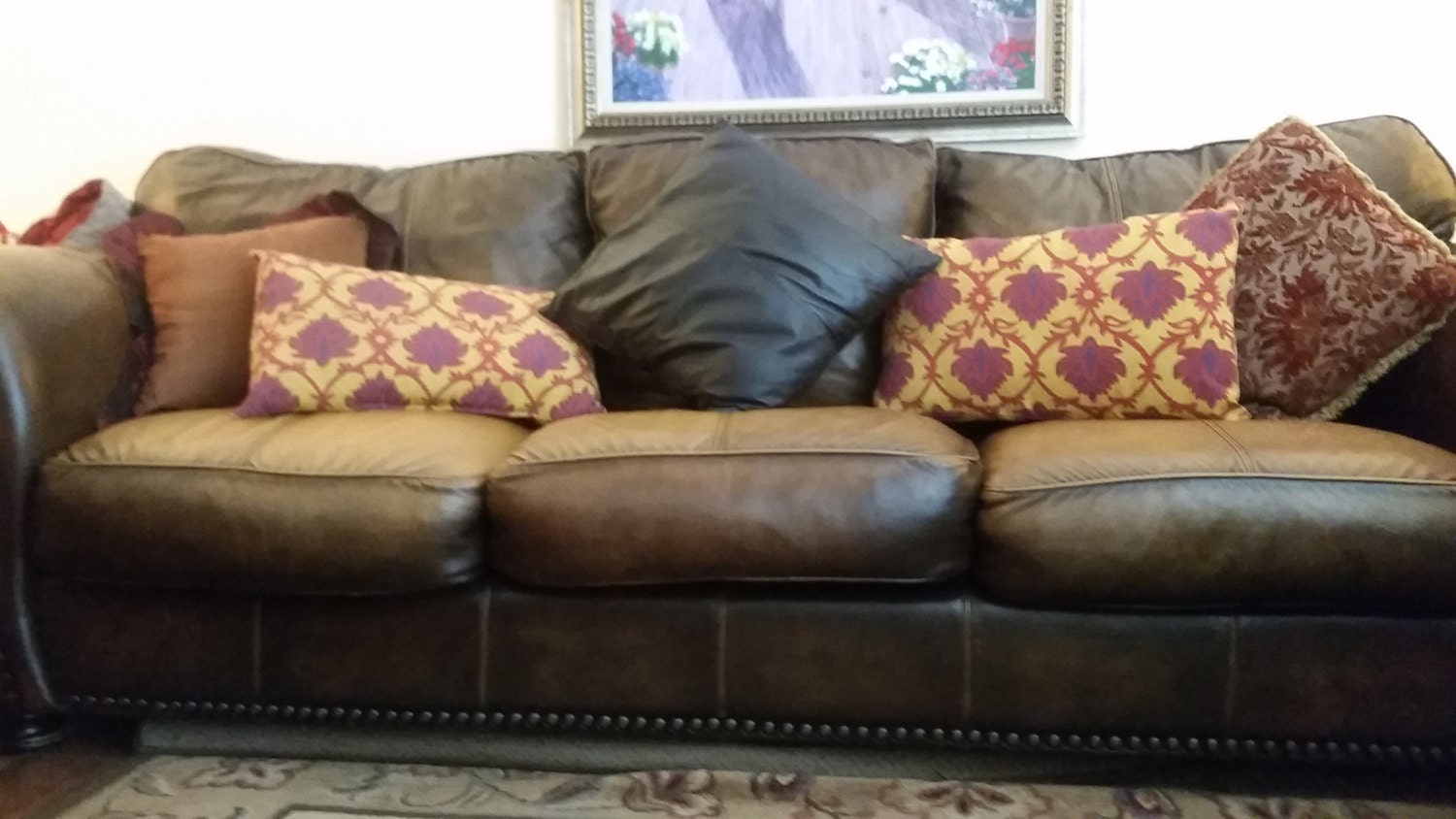 brown leather sofa havertys