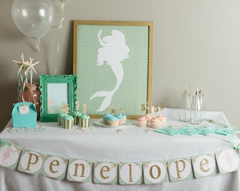 Mermaid name banner, Under the sea banner