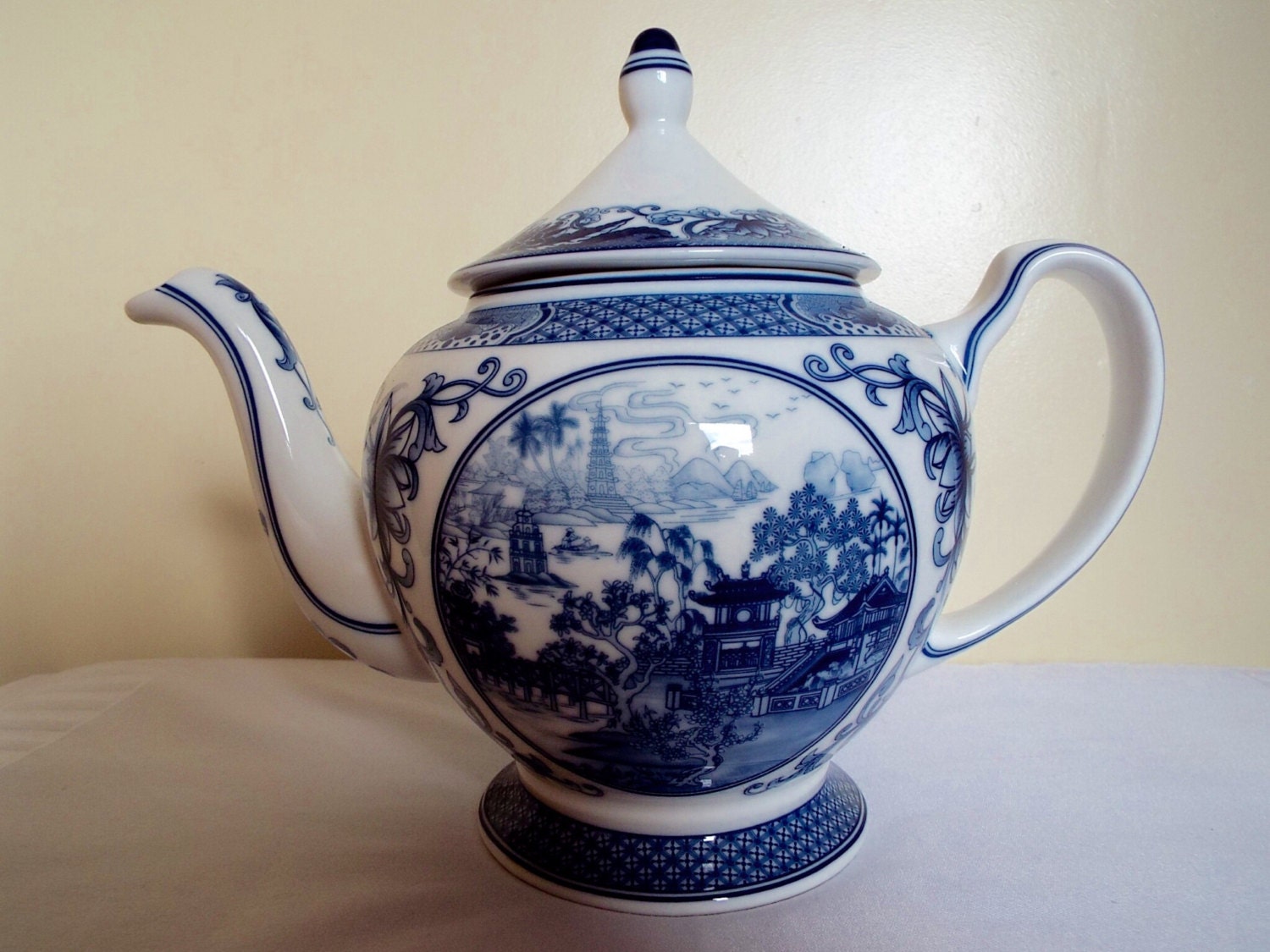Blue and White Teapot Vietnamese Vintage Tea Set