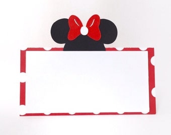 Minnie Mouse Place Cards - Disney Themed Place Cards - Set of 12 Minnie Mouse Food Tent Cards - Minnie Mouse Party - Minnie Mouse Decoration