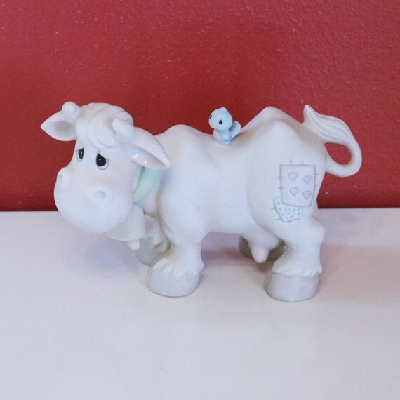 1981 Enesco Precious Moments White Porcelain Cow Figurine
