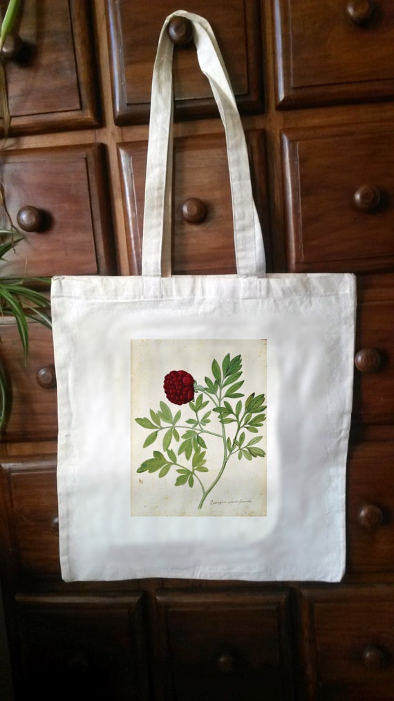 Cotton Eco Friendly shopper tote bag, Victorian botanical print - No.2