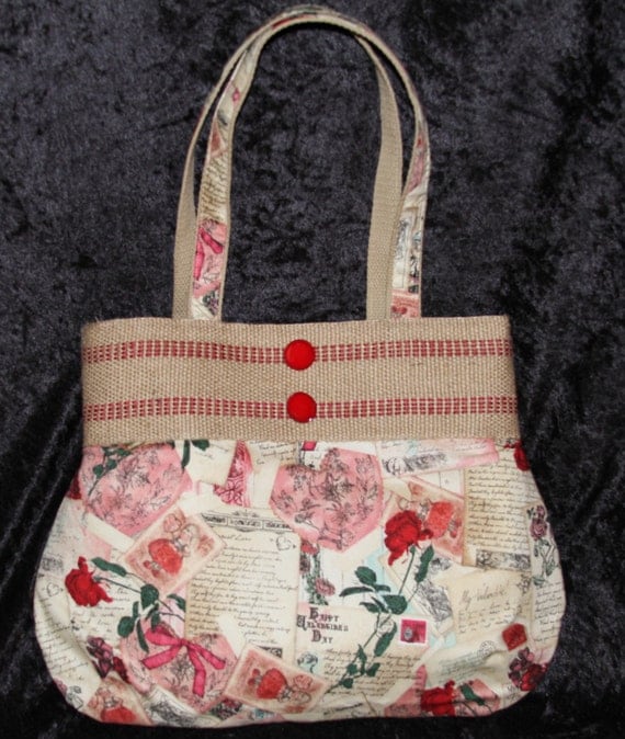 Handbag with love letters and hearts