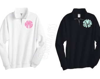 Monogram Quarter Zip, Monogram Fleece Pullover, Monogram Sweatshirt, Monogram Pullover