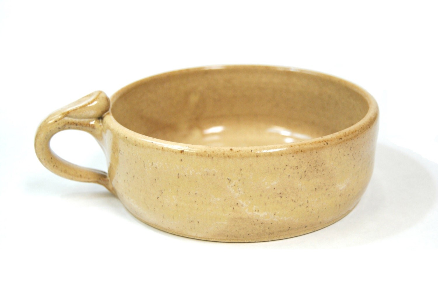 Tan cereal bowl Bowl with handle Ceramic soup by KindredMade