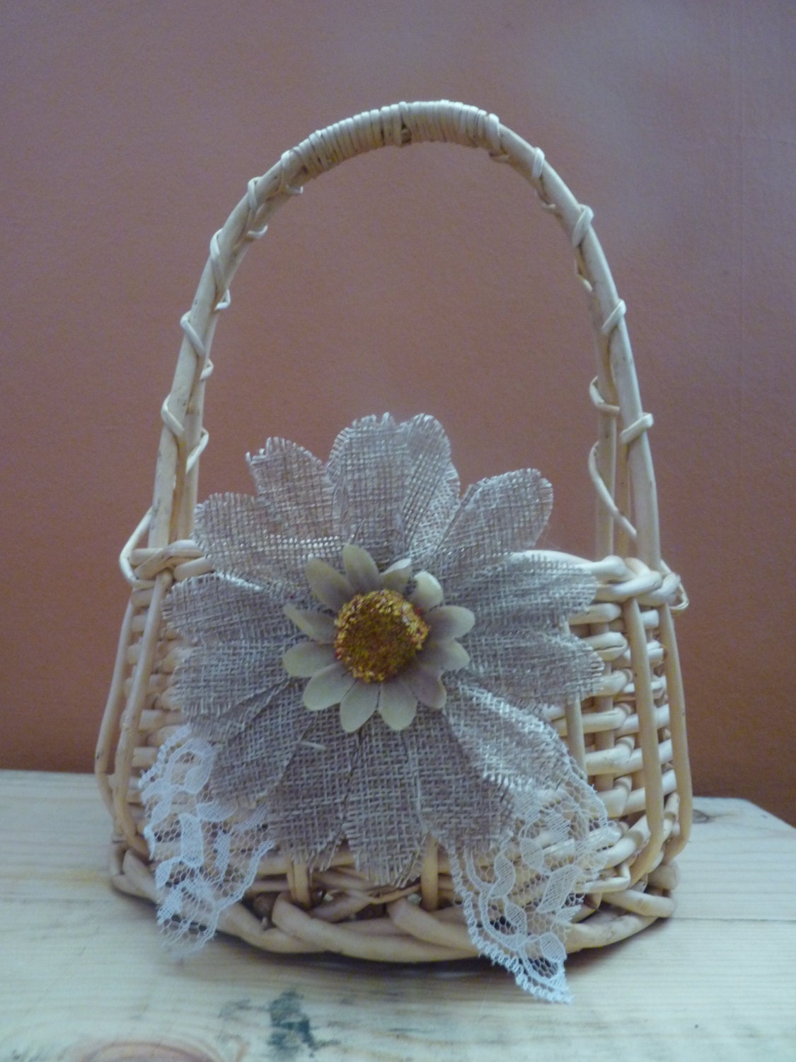 rustic shabby chic flower girl basket wedding basket rustic shabby chic flower girl basket wedding basket