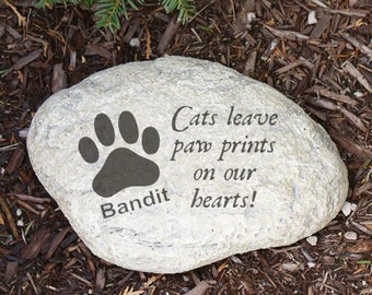 Engraved Cat Memorial Garden Stone