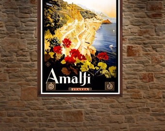 Amalfi , Vintage Travel Poster