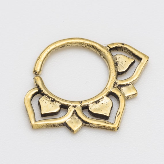 Tribal Septum Ring For Pierced Nose Septum Piercing Brass 1244