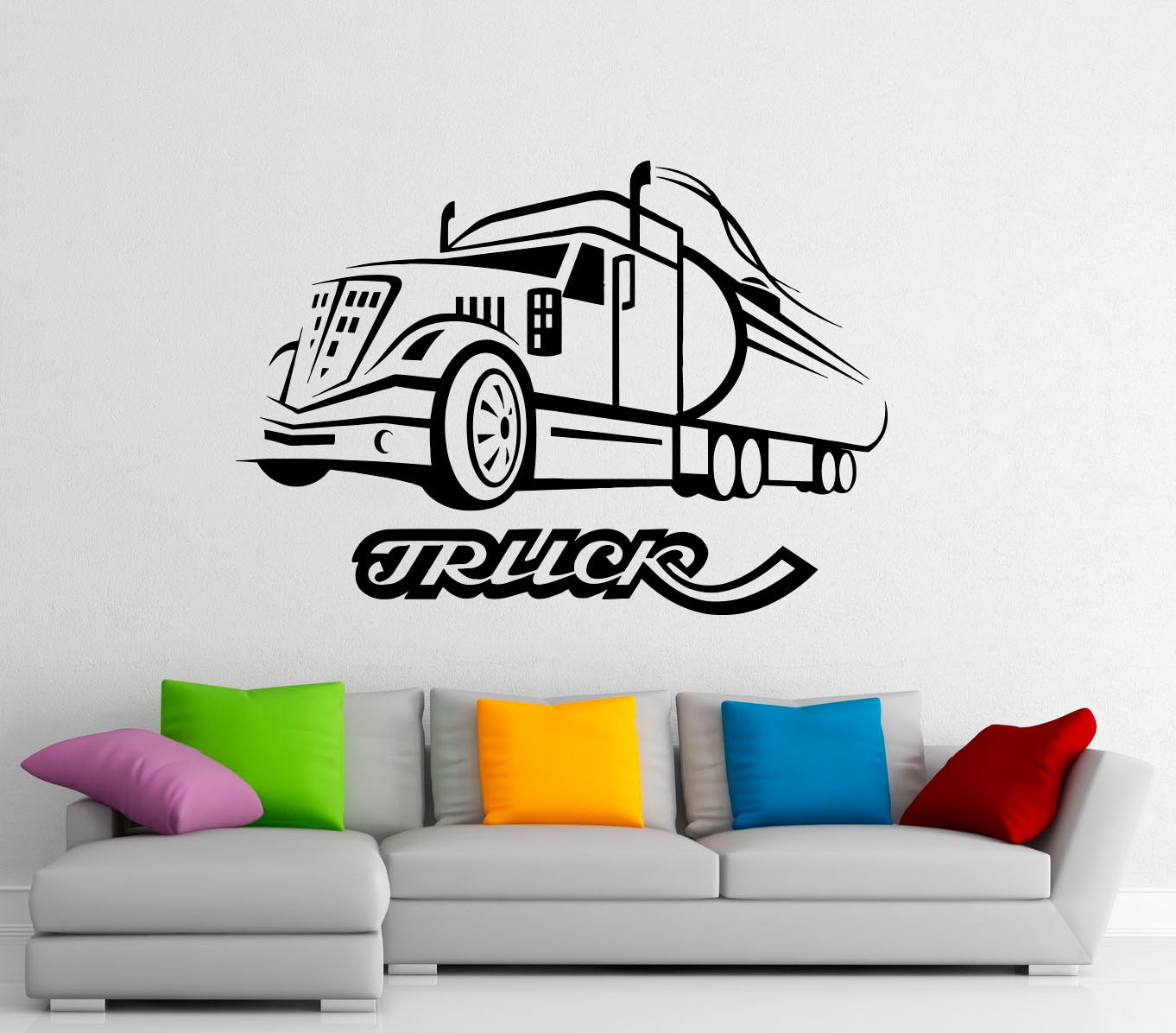 Semi Truck Wall Decal Vinyl Stickers Home Interior Art Design