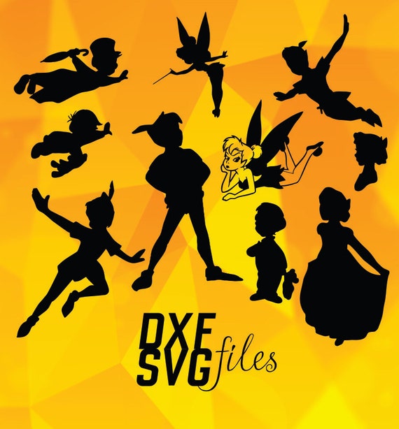 19 Peter Pan silhouettes in DXF and SVG files Instant by dxfsvg