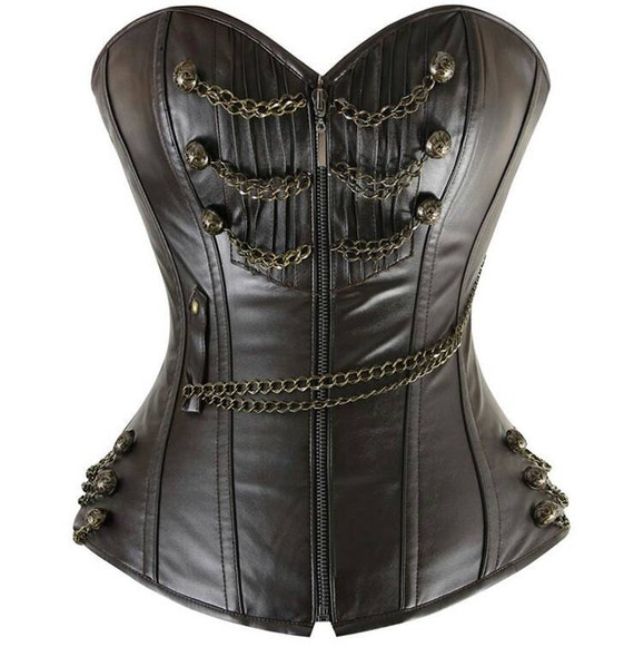 Steampunk corset dark brown lingerie brown by MayaDesignFinland
