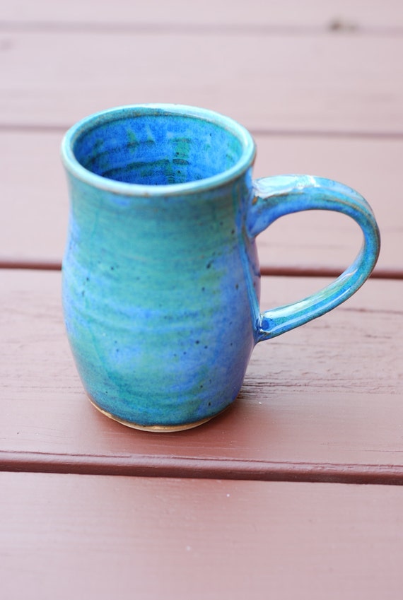 Coffee Mug indigo blue stoneware by SarahHCeramics on Etsy