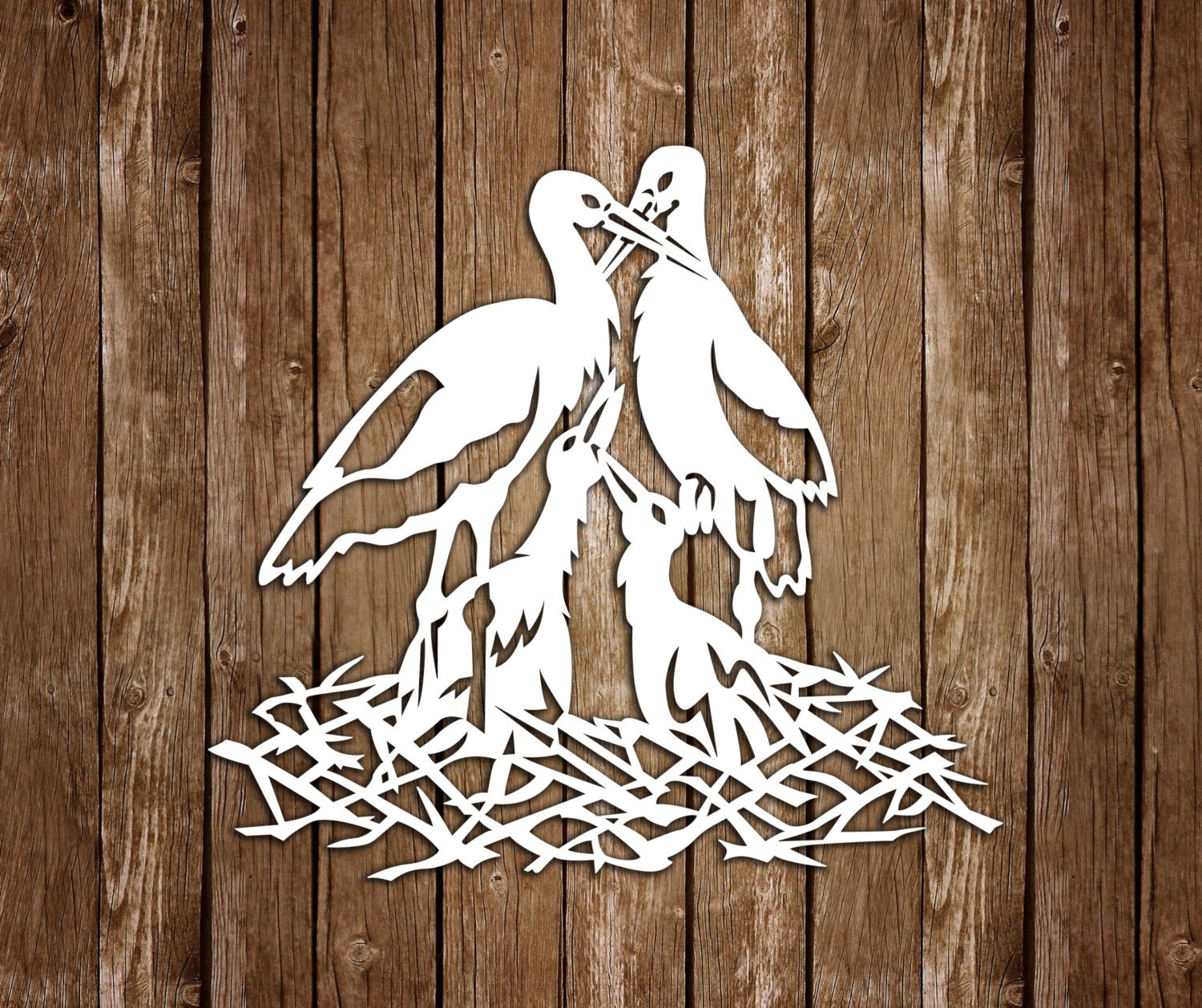 Download Stork Paper Cutting Template SVG Birds PDF papercut