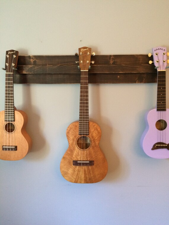Wooden Ukulele Wall Hanger also great for a mix of ukulele