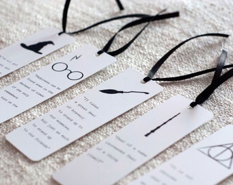 Set of 5 Harry Potter bookmarks, unique bookmark, inspirational bookmark, paper bookmark, Harry Potter quotes