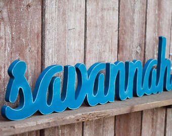 Wooden Baby Name Sign - Savannah - Wooden name signs for nursery decor or baby shower gifts