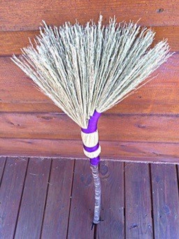 Fan Broom Purple Cord Unique Fan Shape Cosplay by WizardBrooms