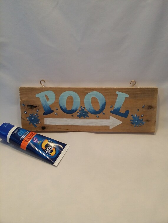 Items similar to Pool sign, made of ,reclaimed wood, great for Summer