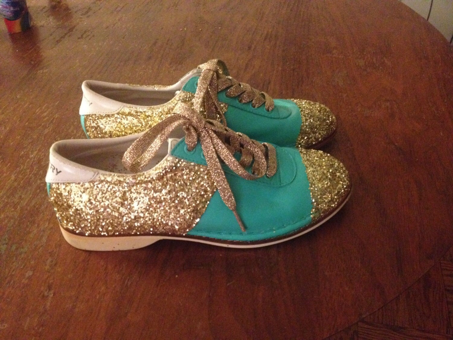 CUTE Ladies' Vintage Handpainted Glitter Bowling Shoes