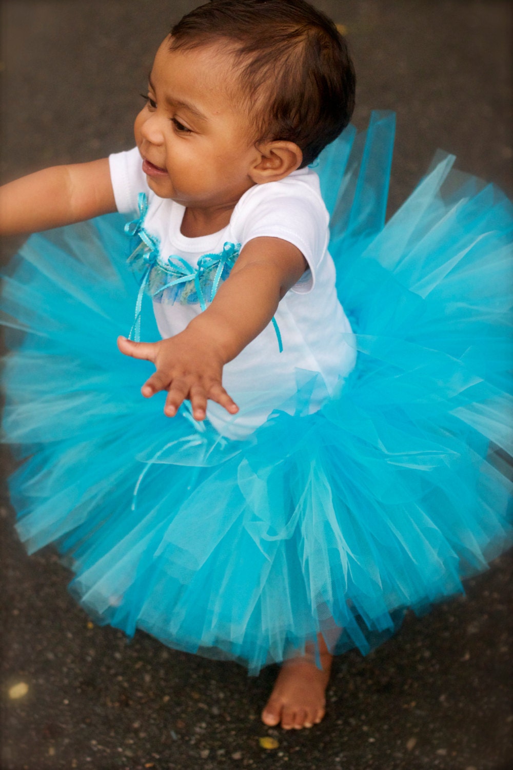 Teal and blue tutu skirt with matching oneise