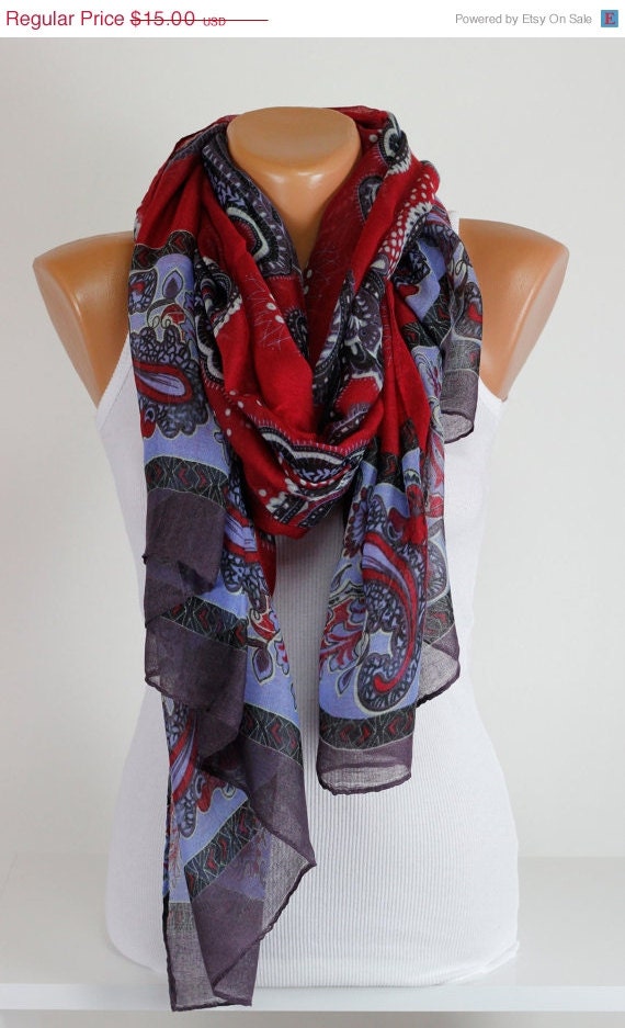 Maroon. Scarf Oversize Women Fashion Accessories by echerpe