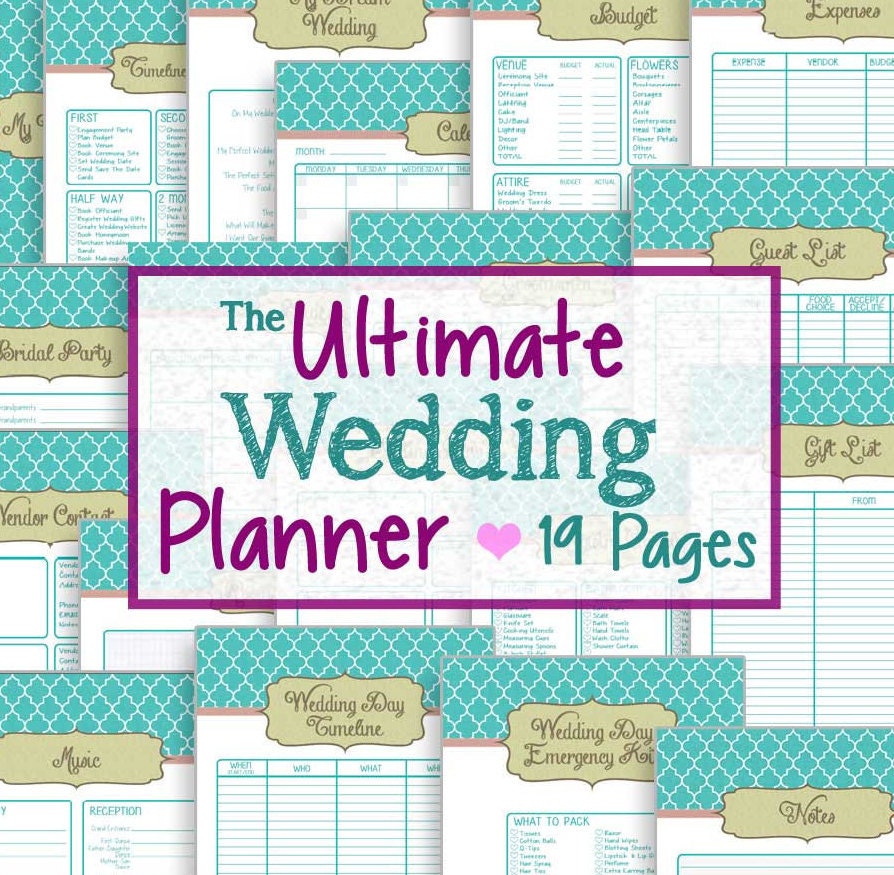 Free Wedding Planner Printables Includes Printables For Budgeting ...