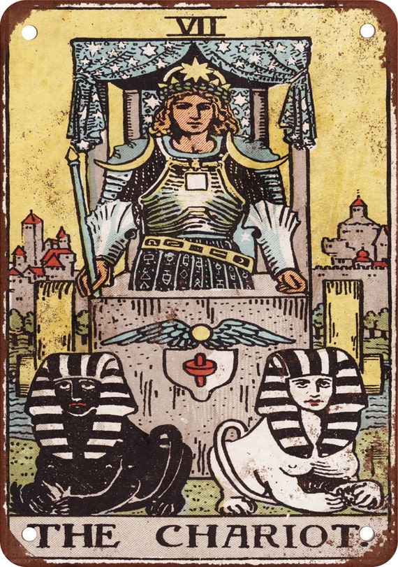 Major Arcana The Chariot Vintage Look Reproduction Metal