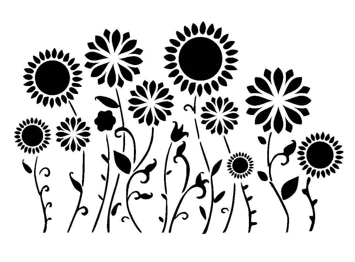 Download 5.8/8.3 Flower border or background stencil. A5.