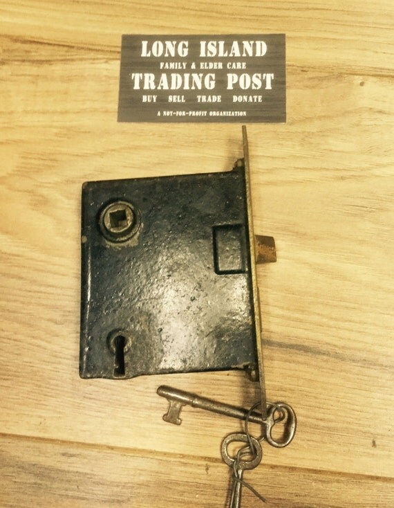 Items similar to Vintage Skeleton Key Door Lock MechanismBrass Face