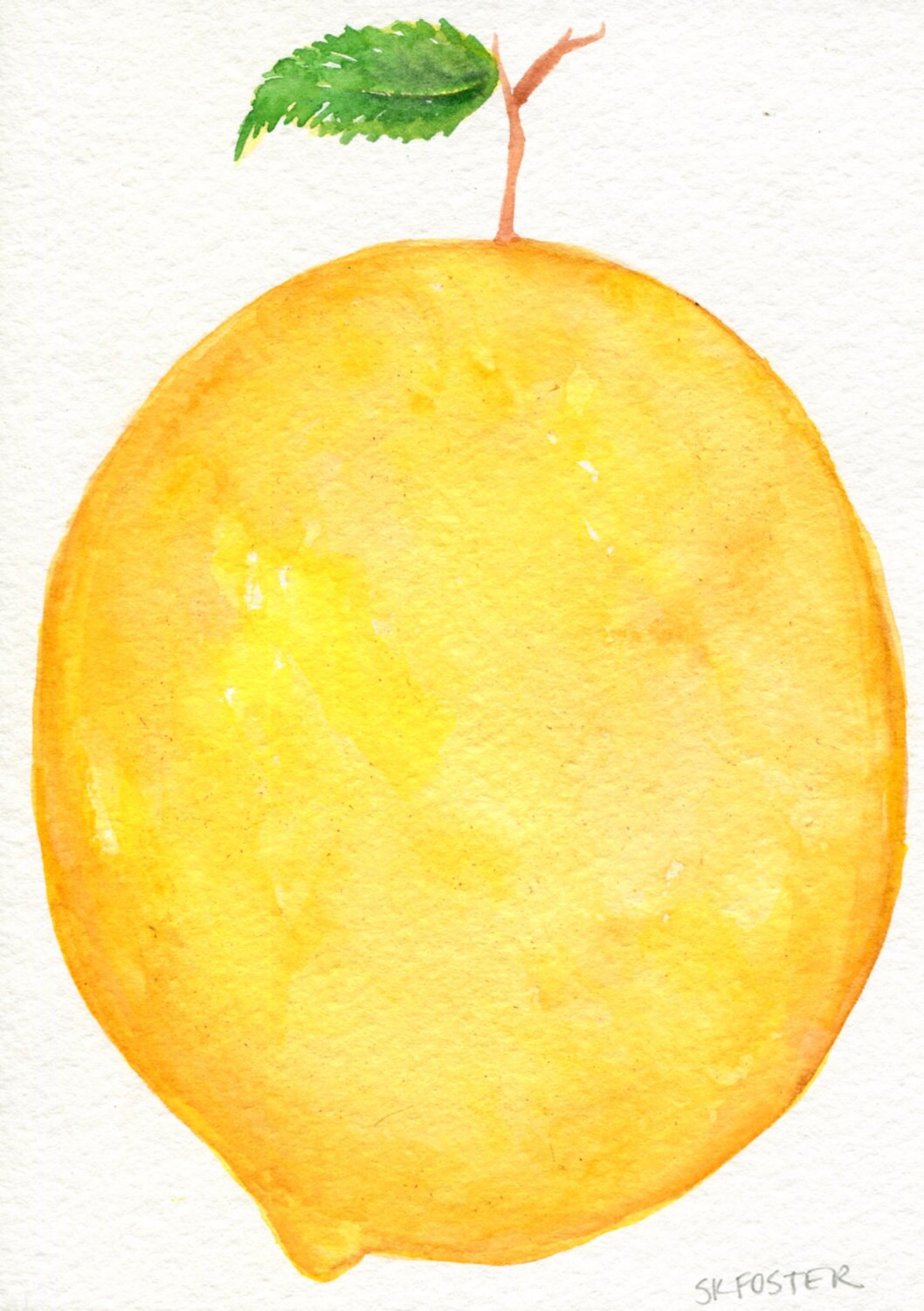 Lemon Watercolors Paintings Original Fruit watercolour 5 x