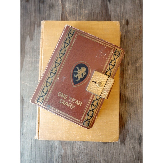 1940s Vintage Diary with Lock One year Diary Made in Japan
