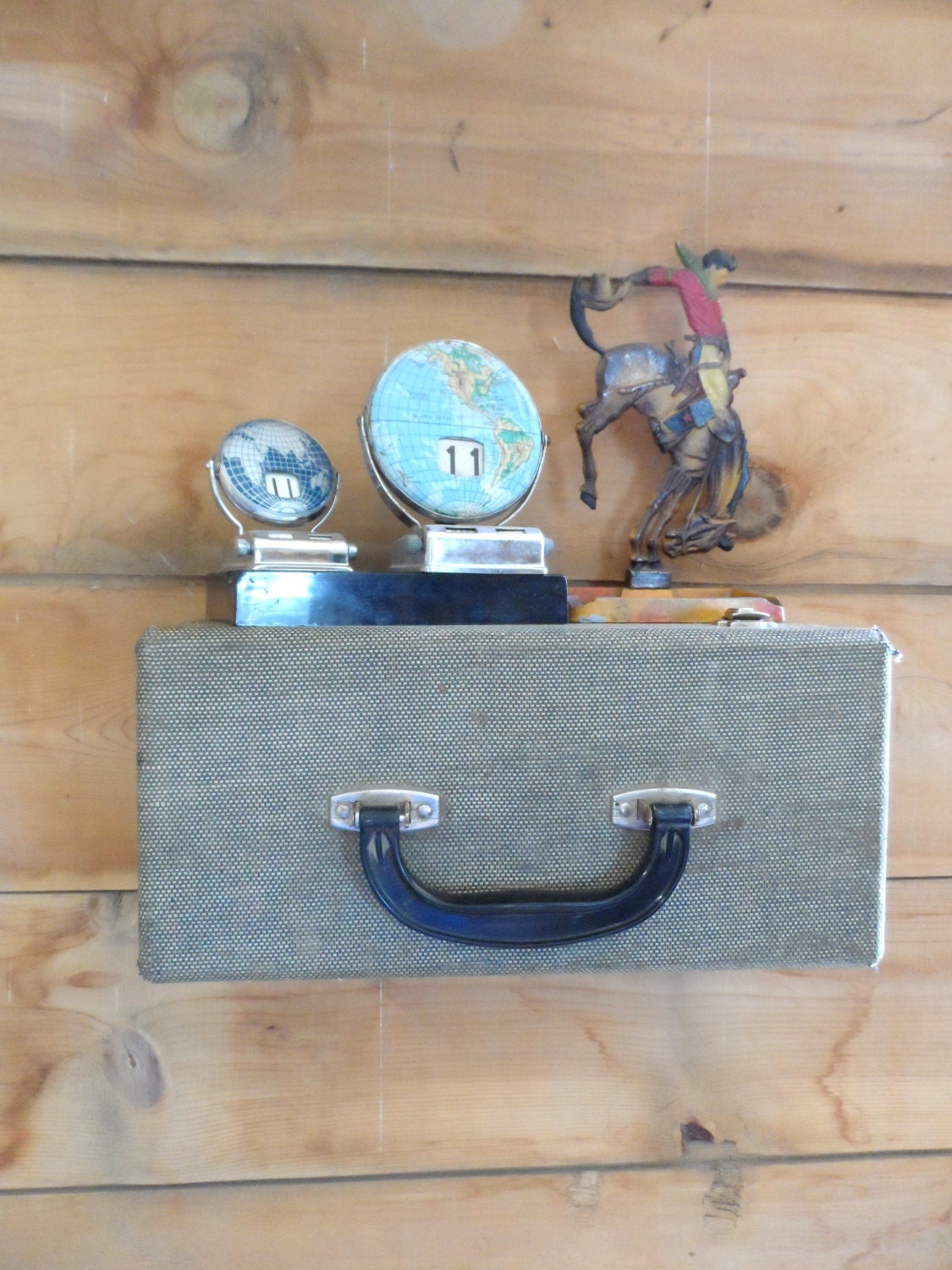 Vintage Suitcase Wall Shelf with Storage Repurposed Travel