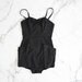 1950s swimsuit / one piece black swimsuit / pocket bathing suit