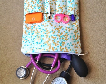 navy chevron nursing purse / AnyCase nurse stethoscope