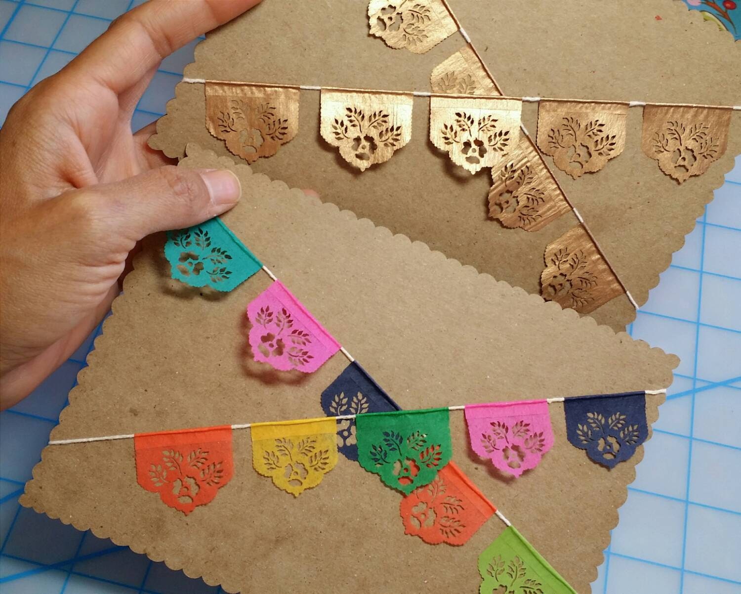 Miniature Papel Picado Fiesta Cake Topper Bunting Sets By Aymujer 8931