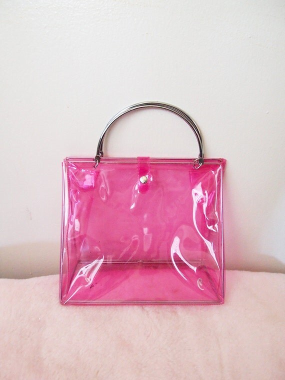 pink see through purse