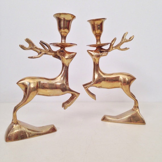 vintage candle holder brass reindeer candle sticks set of vintage candle holder brass reindeer candle sticks set of