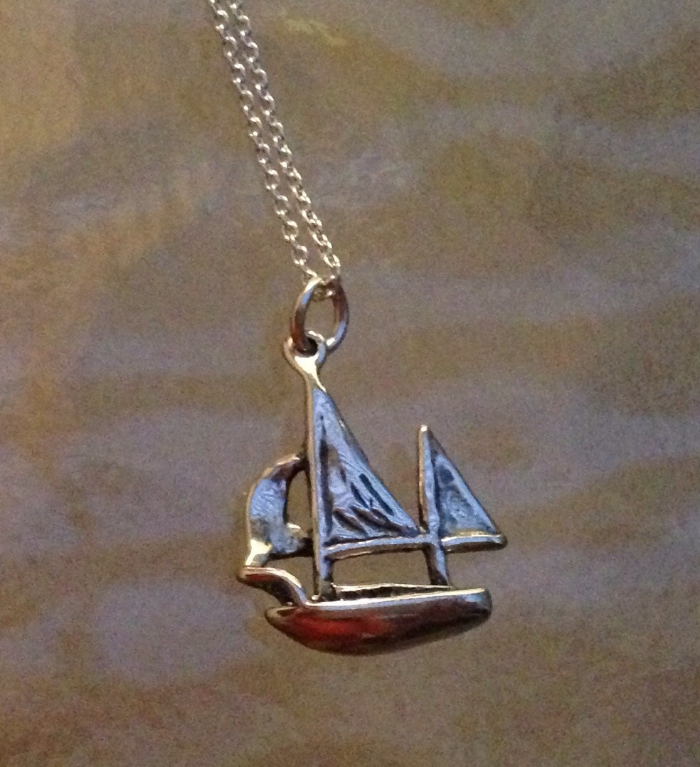 silver sailboat pendant necklace