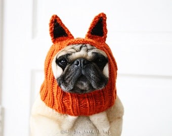 Dog Hat - Fantastic Little Fox Hat - Pug Hat - French Bulldog Hat - Dog Clothing - Handmade Gift for Pet Lovers