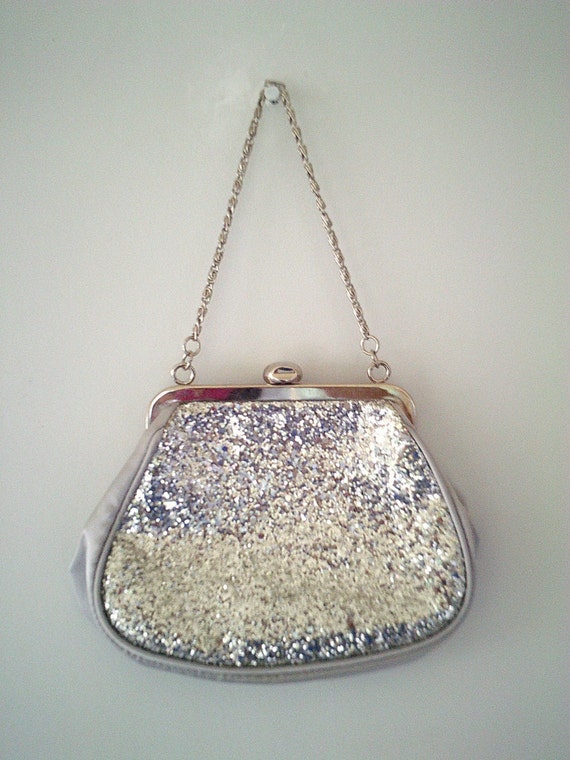 silver glitter shoulder bag