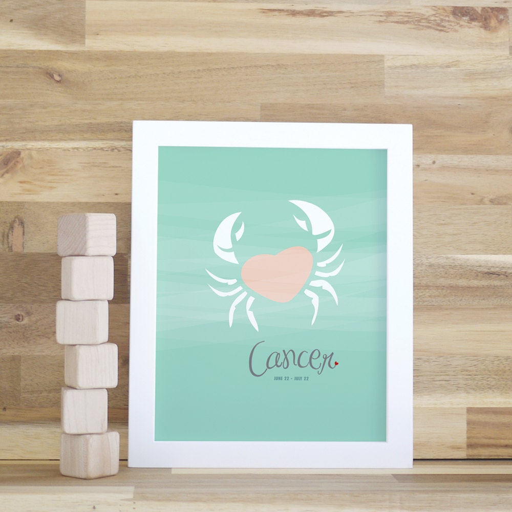 Cancer Zodiac Sign Print for kids' Rooms and Baby