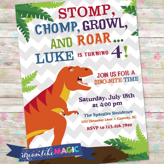 Dino Birthday Invitations 5