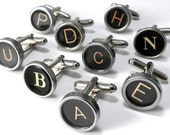 Mens VINTAGE Typewriter Key Cufflinks - Wedding Cuff Links ANY 2 LETTERS - Custom - Choose your letters - Initials Mens VINTAGE Typewriter Key Cufflinks - Wedding Cuff Links ANY 2 LETTERS - Custom - Choose your letters - Initials