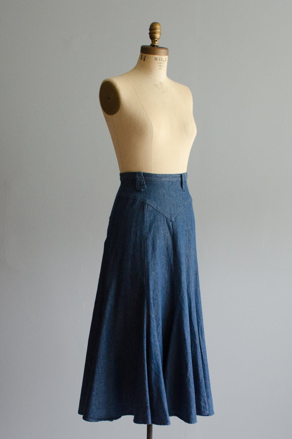 70s Denim Skirt Vintage 1970s Jean Skirt by concettascloset