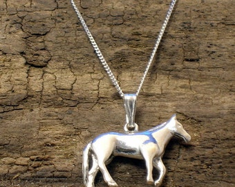 Horse Necklace, Silver, Horse pendant, Handmade, Pony Necklace, Horse Jewellery, Animal Jewellery, Horse gifts, Pony Pendant, Pony Gifts,