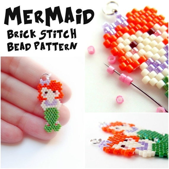 Download Mermaid Bead Weaving PATTERN for Seed Bead Earrings