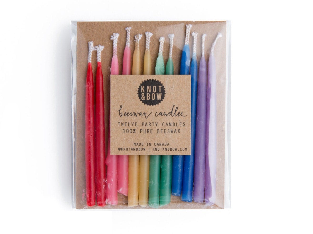 Handdipped Beeswax Birthday Candles / Rainbow